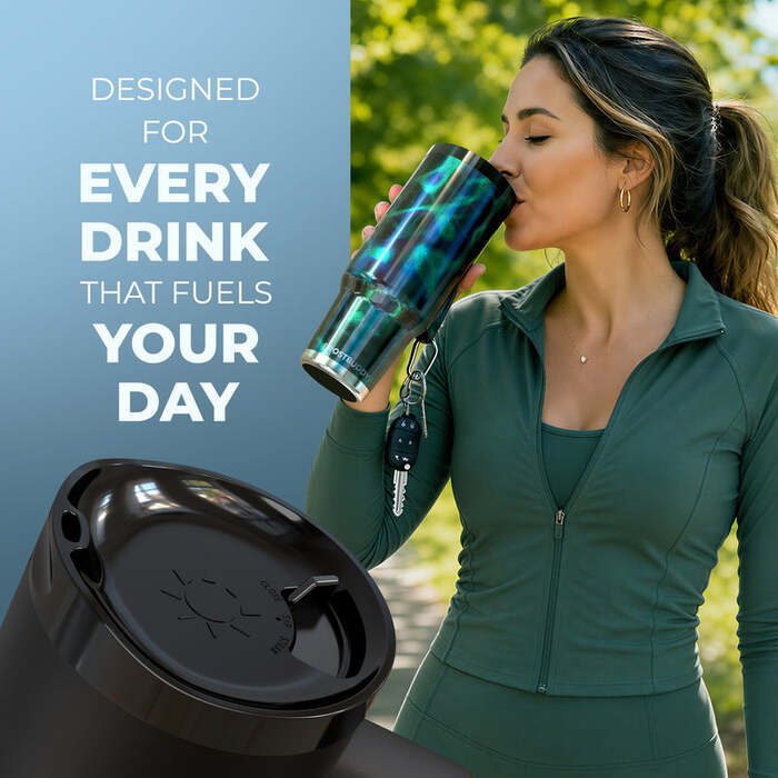 40oz Blue Floral